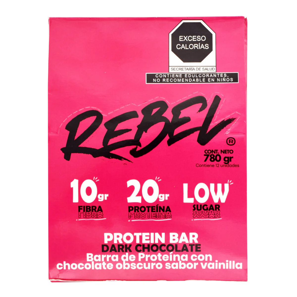 REBEL | BARRA DE PROTEÍNA - Chocolate Amargo (12pz)